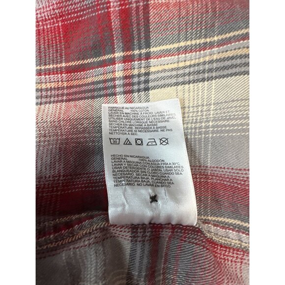 Timberland Pro Mens Original Fit Red & Gray Plaid Button-Up Shirt Size XL - Picture 7 of 8